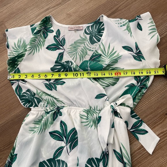 🍀Dream of Me Palm Banana Leaf Tropical Maxi Wrap Dress Sz L - Picture 10 of 13